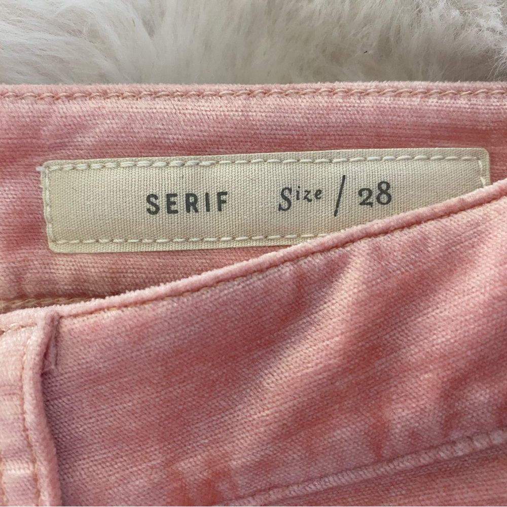 NWOT Pilcro Velvet Serif Mid-Rise Pink Velour Skinny Jeans Sz 27 28 - Picture 9 of 15